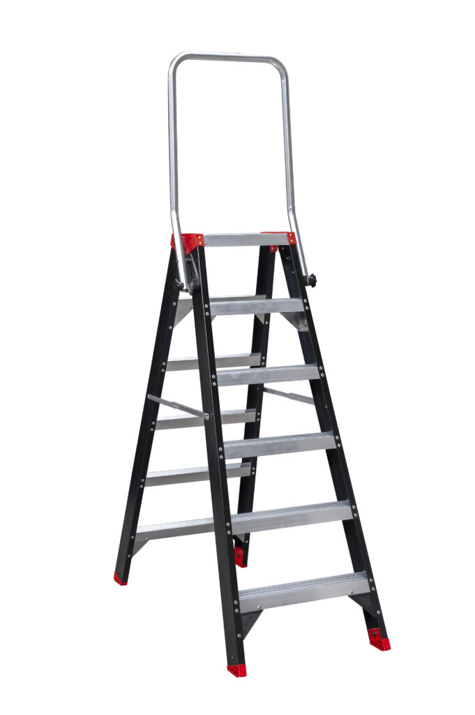 MAMMOET Dubbel Oploopbare Trap 2x6 met inklapbare beugel