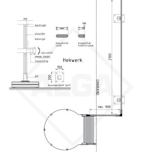 Alga Hekwerk dakrand meelopend lengte 2,10 meter (enkel)