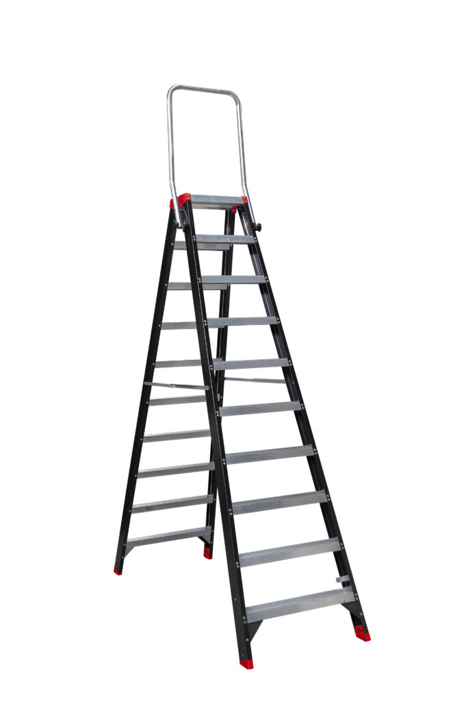 MAMMOET Dubbel Oploopbare Trap 2x10 met inklapbare beugel