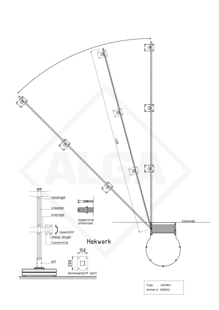 Hekwerk universeel lengte 4