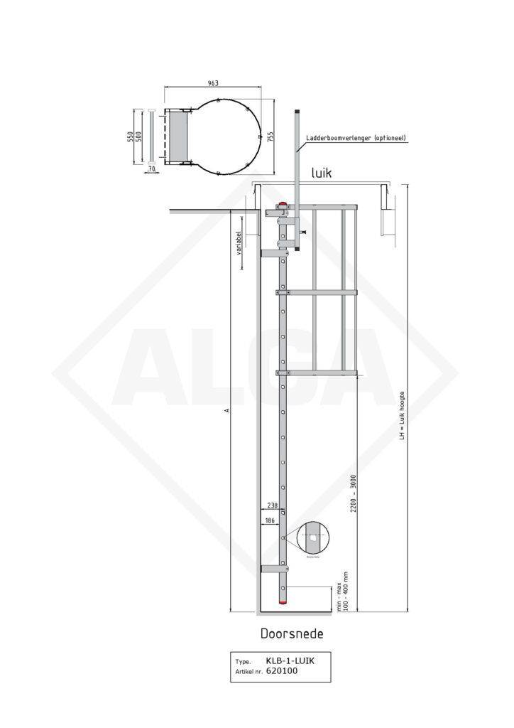 Kooiladder LUIK-KLB-122