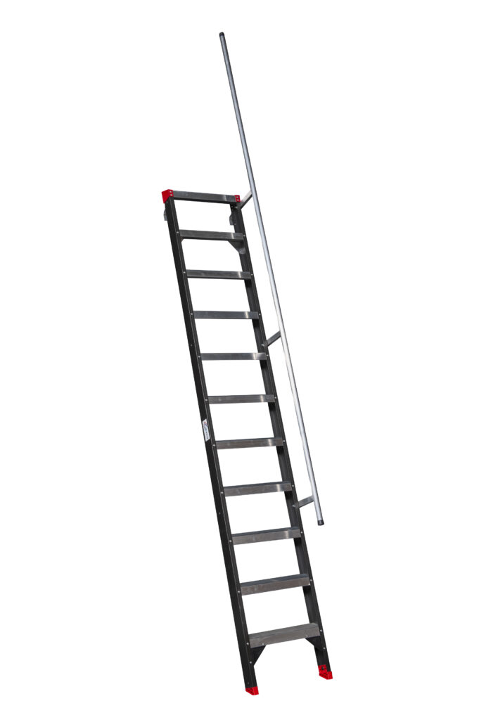 ANTILOPE Magazijntrap met ARBOleuning doorlopend 1x10
