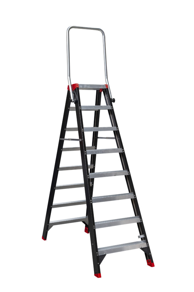 MAMMOET Dubbel Oploopbare Trap 2x8 met inklapbare beugel
