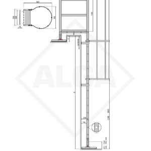 Alga Kooiladder KLC-234 met passage bordes