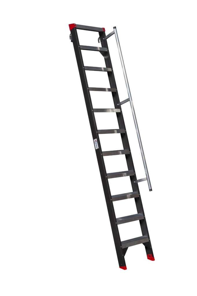 ANTILOPE Magazijntrap met leuning niet doorlopend 1x9