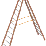 Dubbele Houten Bouwladder 2x12 Sporten – 3