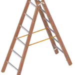 Dubbele Houten Bouwladder 2x6 Sporten – 1