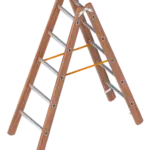 Dubbele Houten Bouwladder 2x5 Sporten – 1