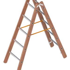 Dubbele Houten Bouwladder 2x5 Sporten – 1
